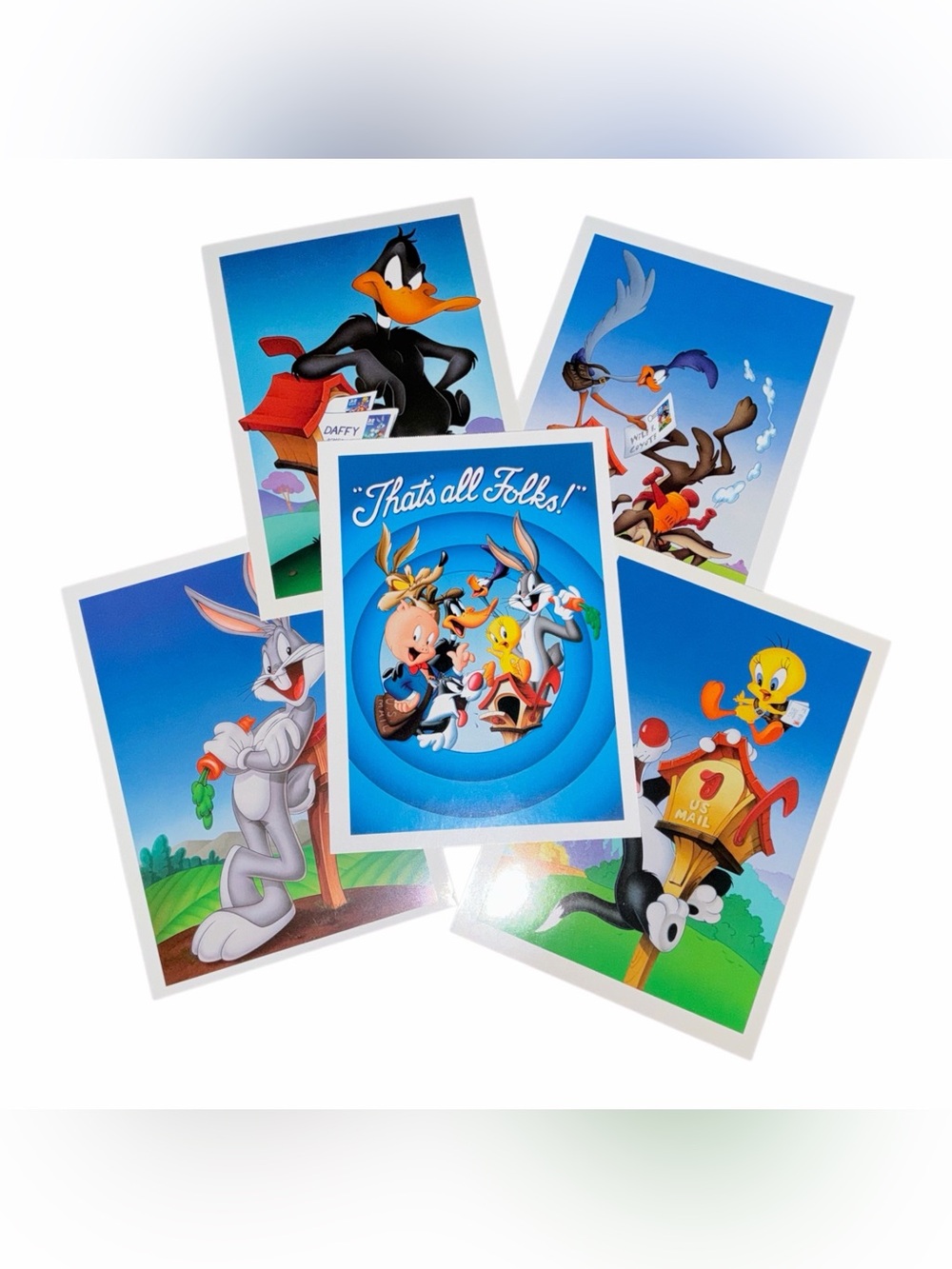 Vintage Looney Tunes Postcards Warner Bros Lot of 5 Unwritten 1990s
